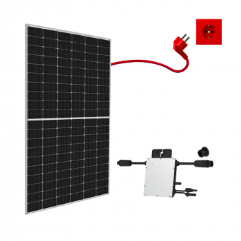 Balkonkraftwerk 370Wp / 300W mit CDZ SOLAR 370Wp und Hoymiles HM-300, Mini-Solaranlage, Plug and Play