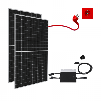 Balkonkraftwerk 740Wp / 600W mit CDZ SOLAR 370Wp und Hoymiles HM-600, Mini-Solaranlage, Plug and Play