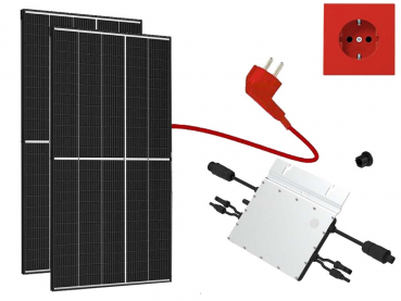 Balkonkraftwerk 800Wp / 800W mit Trina Solar 400Wp und Hoymiles HM-800, Mini-Solaranlage, Plug and Play