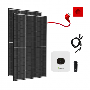 Balkonkraftwerk 850Wp / 600W mit Trina Solar 425 Wp und Growatt MIC 600TL-X, Mini-Solaranlage, Plug and Play