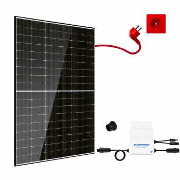Balkonkraftwerk 410Wp / 300W mit CDZ SOLAR 410Wp und Envertech EVT-300, Mini-Solaranlage, Plug and Play