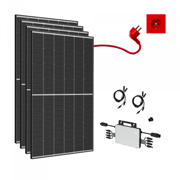 Mini-Photovoltaikanlage 1700Wp / 1500W mit Trina Solar 425 Wp und Hoymiles HM-1500, Plug and Play